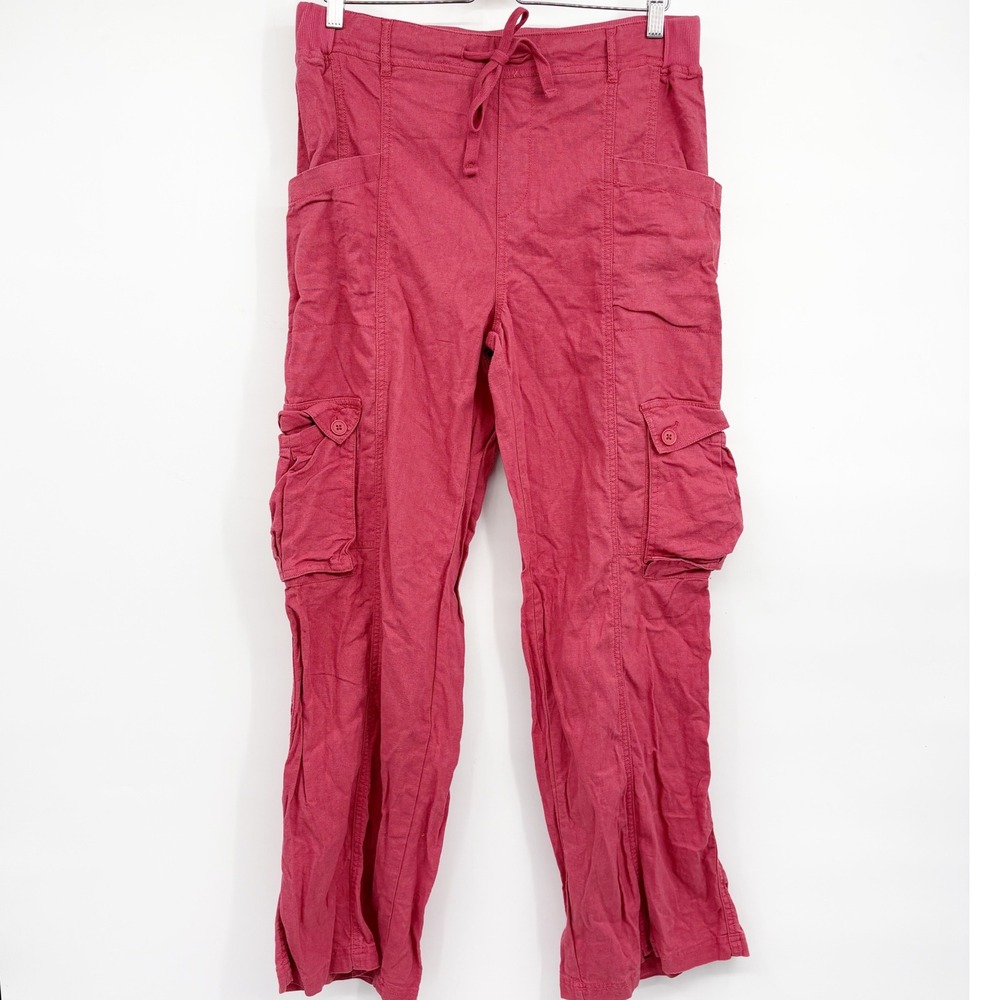 Risen Womens Rose Pink Cotton Viscose Utility Gorpcore Cargo Pants Size L